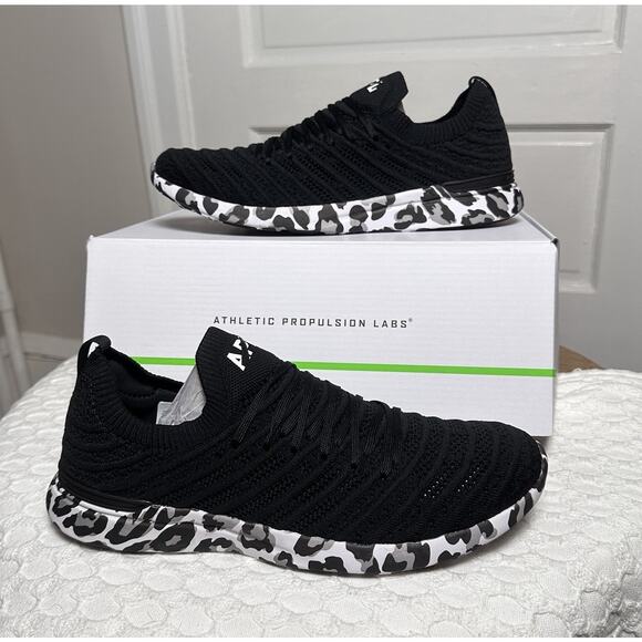 APL Women's Techloom Wave Sneakers Black/White/Leopard sz 10 New in box Athletic - Picture 1 of 14